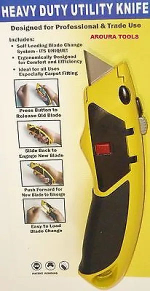 UTILITY KNIFE SOLID METAL WITH SELF LOADING BLADE CHANGE SYSTEM- BRAND NEW.