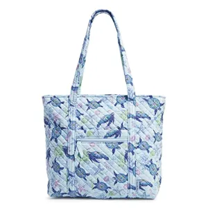 Vera Bradley Women's Cotton Vera Tote Bag, Turtle Dream - Recycled Cotton, One Size