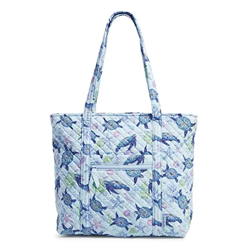 Vera Bradley Women's Cotton Vera Tote Bag, Turtle Dream - Recycled Cotton, One Size
