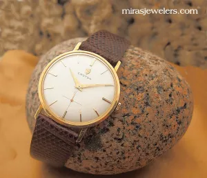 Vintage 18k Croton Mens 17 Jewel Manual Wind Watch