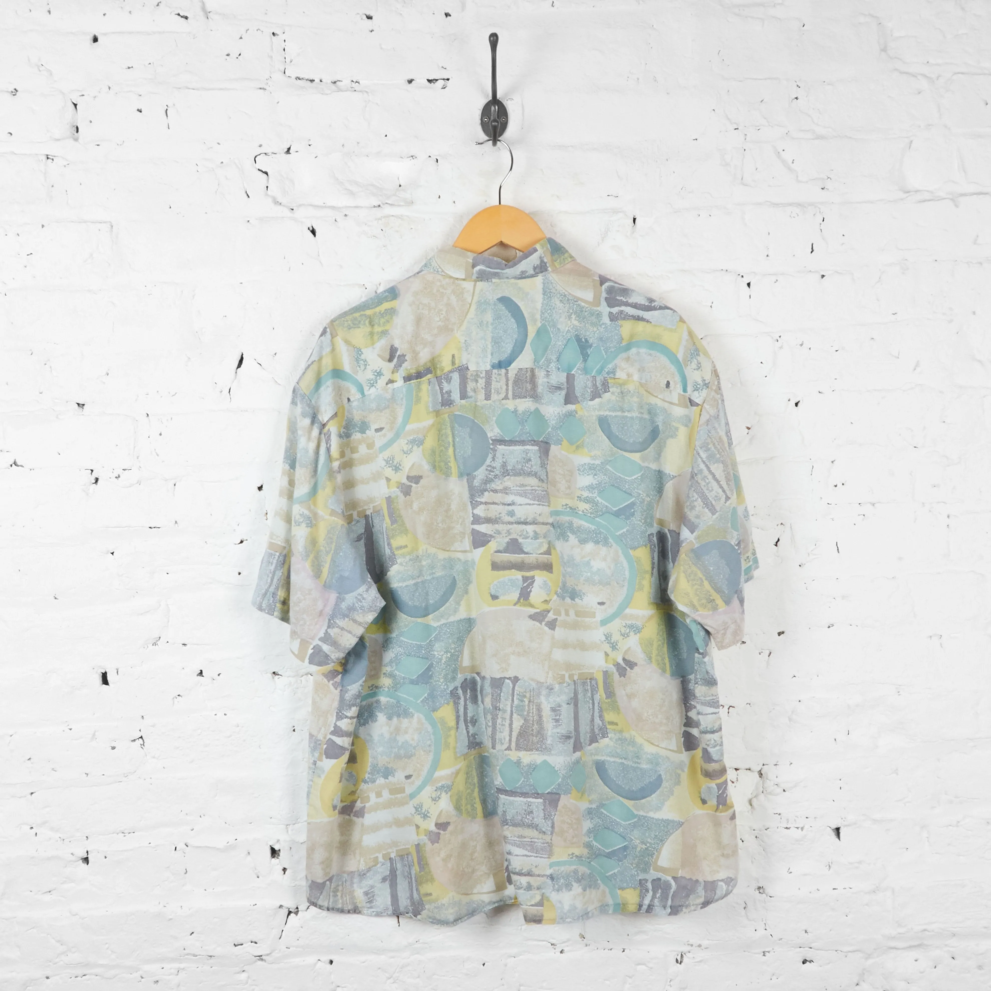 Vintage Abstract Party Shirt - Blue - XL