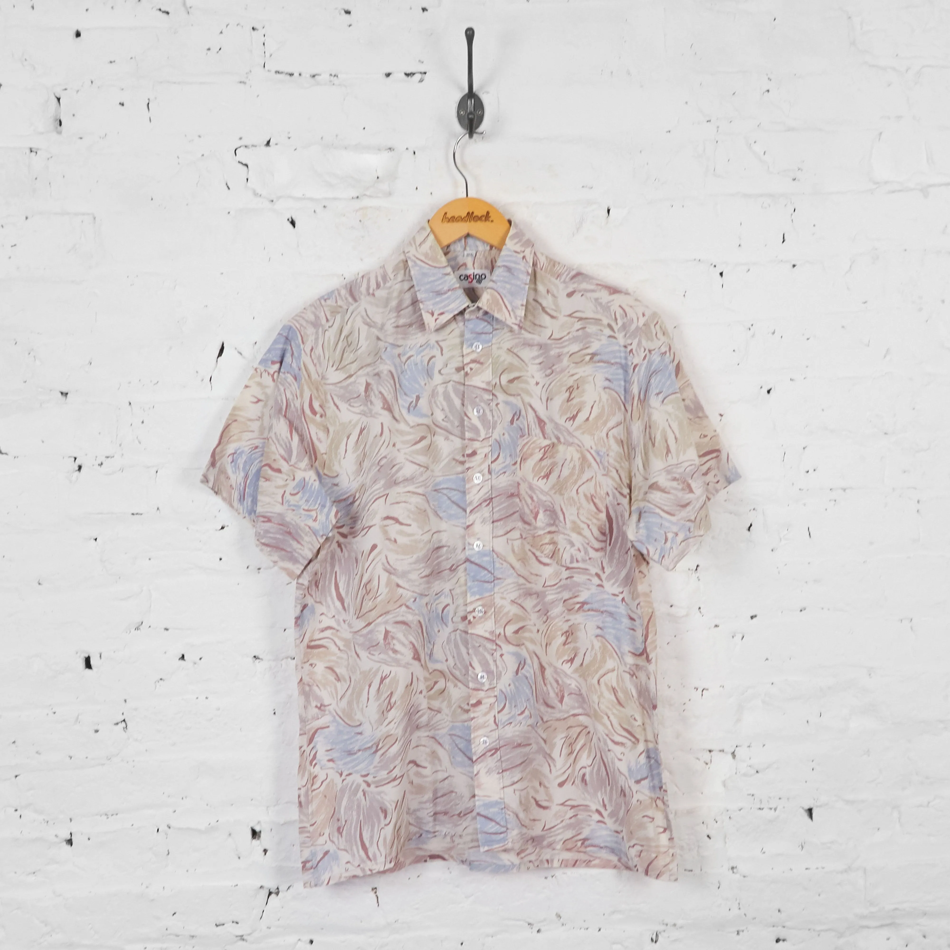 Vintage Abstract Party Shirt - Brown - L