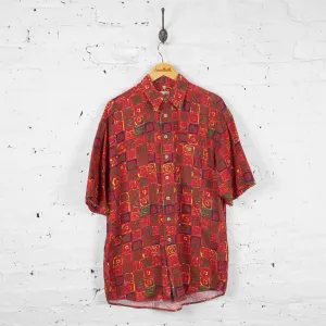 Vintage Abstract Party Shirt - Red - M
