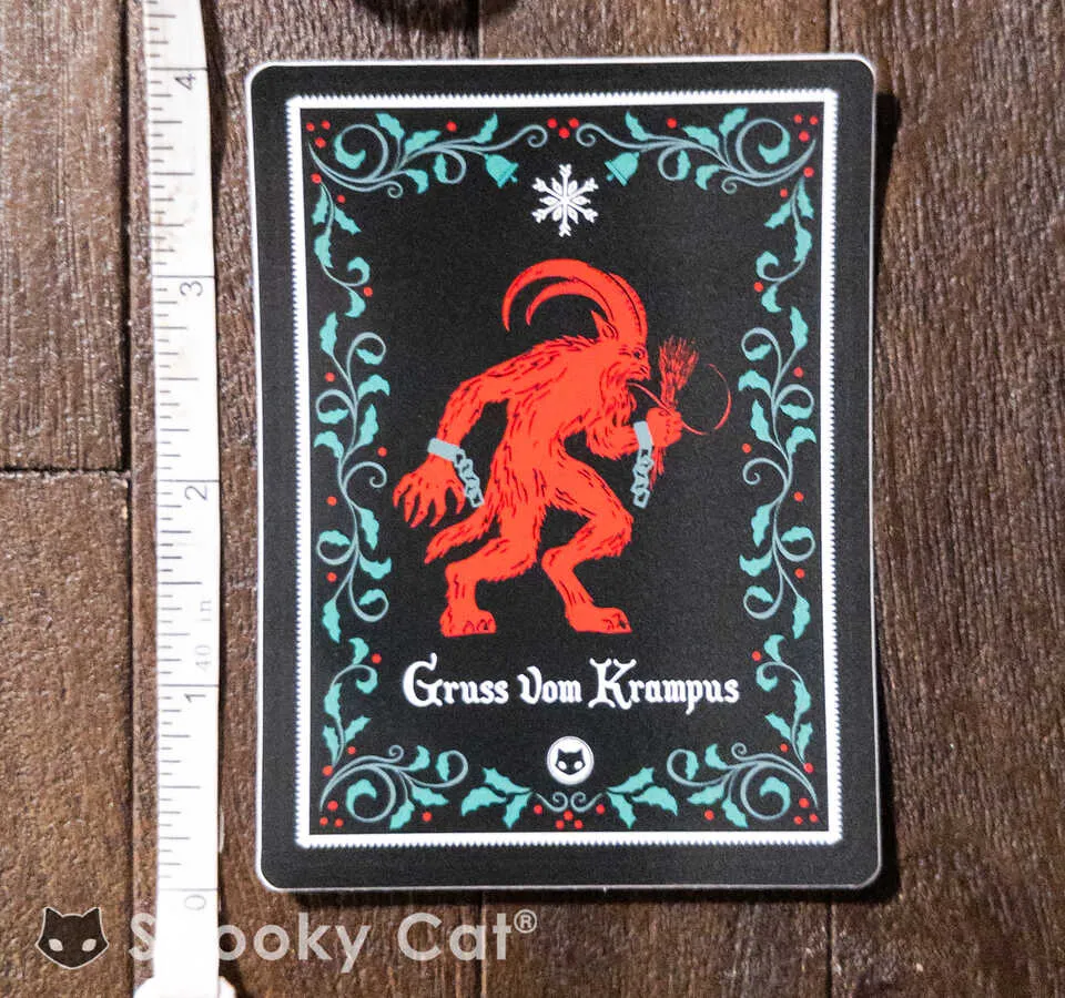 Vintage Krampus Diecut Sticker