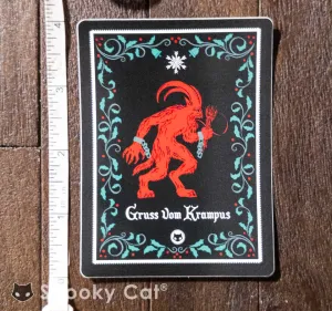 Vintage Krampus Diecut Sticker