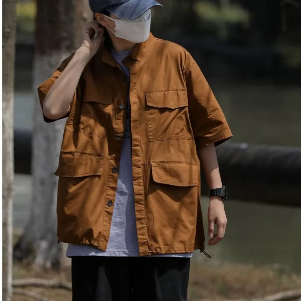 Vintage Multi-Pocket Solid Shirt