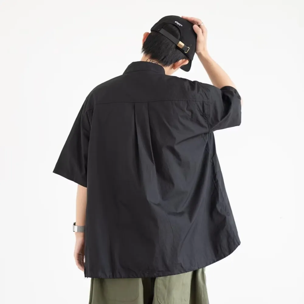 Vintage Multi-Pocket Solid Shirt