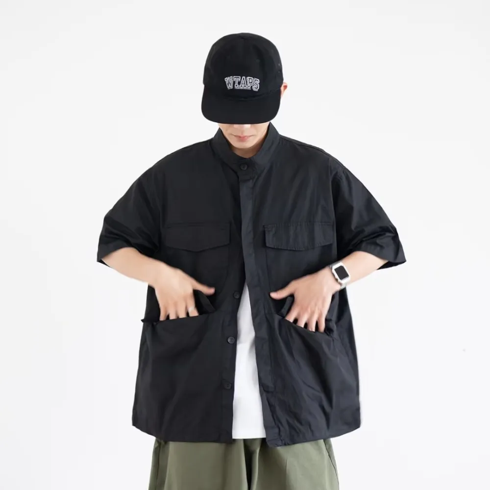Vintage Multi-Pocket Solid Shirt