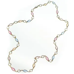 Vintage Swarovski Pastel Colors Bezel Set Crystal Necklace