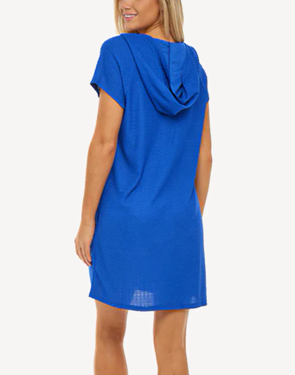 Waffle Reglan Sleeve Zip Up Cover Up