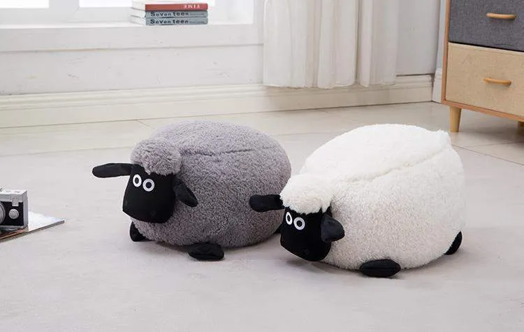 Washable Stool with Storage: Sheep Edition