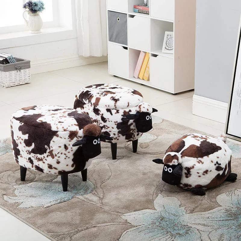Washable Stool with Storage: Sheep Edition