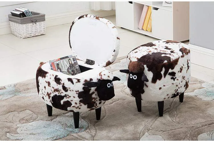 Washable Stool with Storage: Sheep Edition