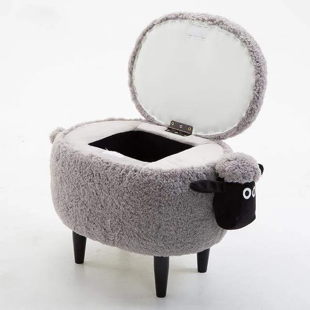 Washable Stool with Storage: Sheep Edition