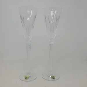 Waterford Lismore  V Block Engraved Flute Pair GC3