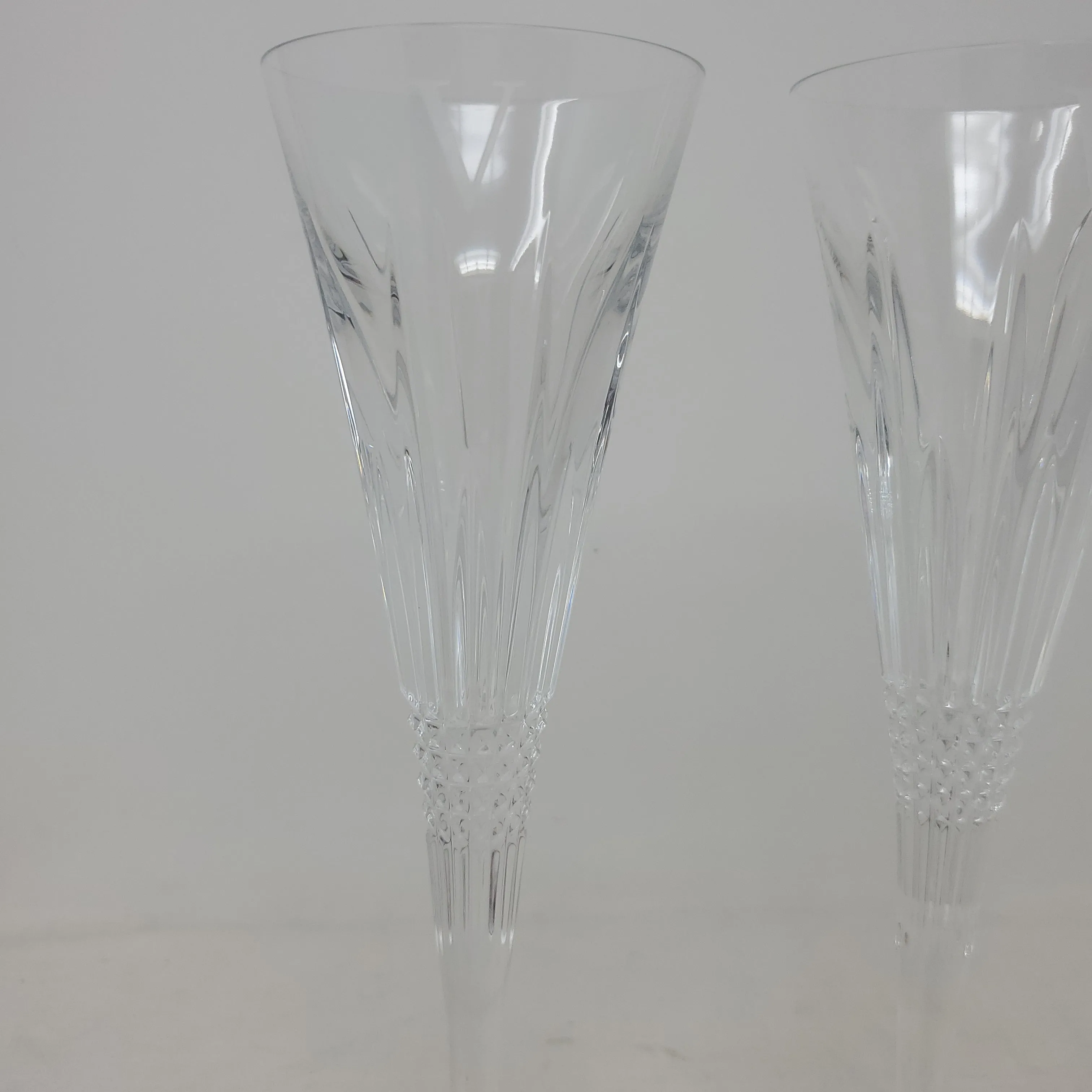 Waterford Lismore  V Block Engraved Flute Pair GC3