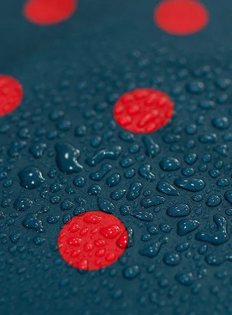 Waterproof Fabric 2.2 cm Red Dots on Navy - By the Yard 89613 392969-2