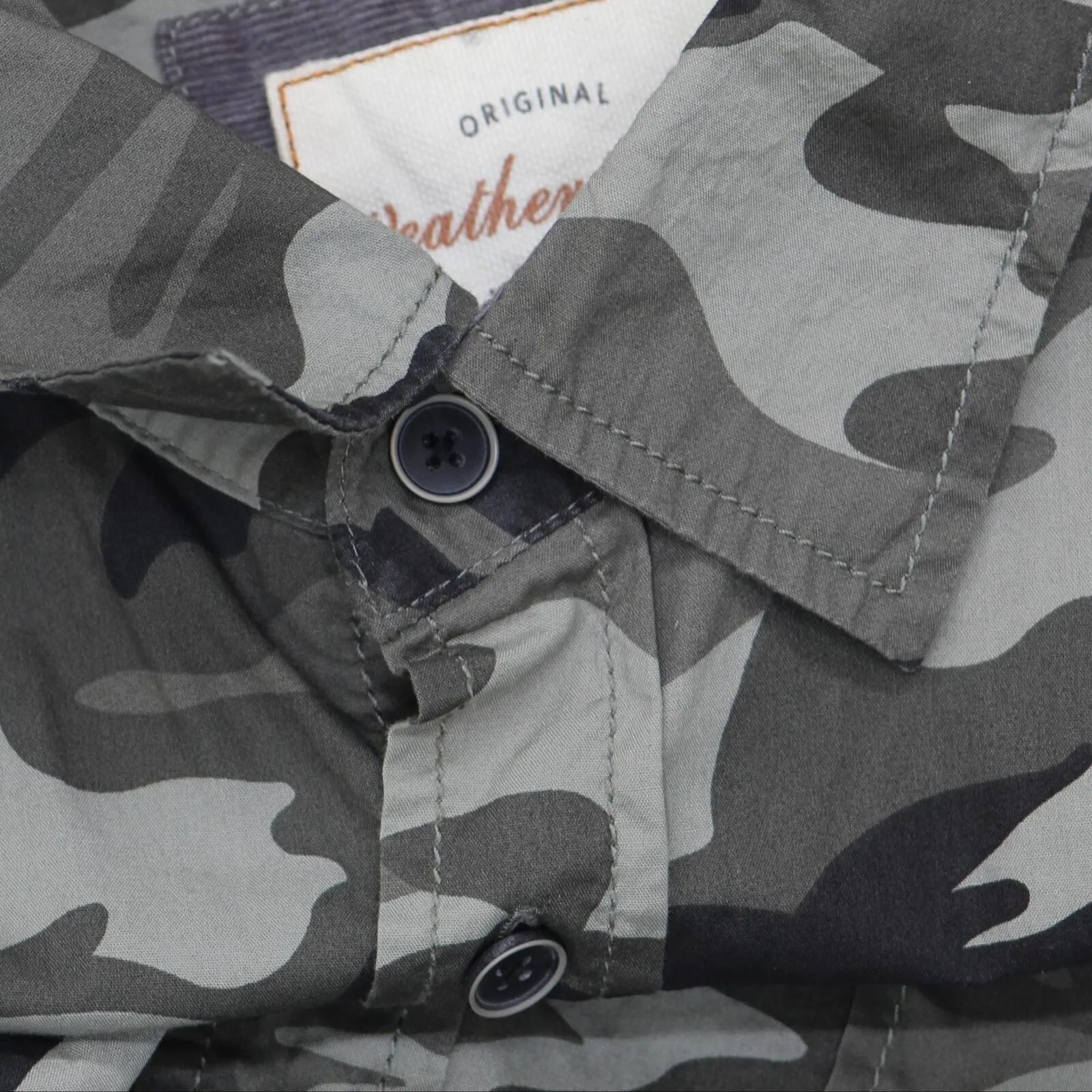 Weatherproof Mens Button Up Camouflage Long Sleeve Shirt Green Camo L