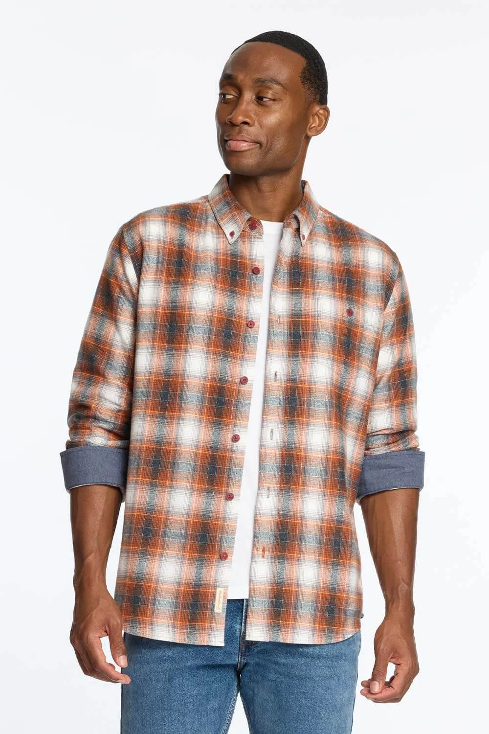 Weatherproof Vintage Brushed Flannel Shirt for Men in Gold Flame | F2485572GK-GOLDFLAME
