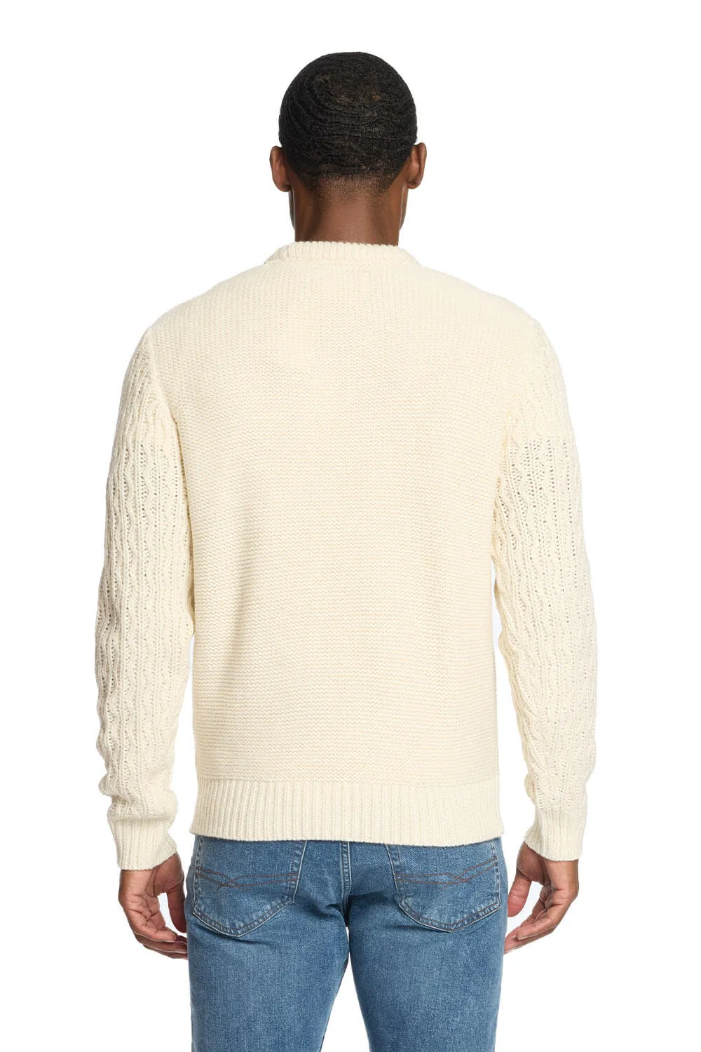 Weatherproof Vintage Chunky Cable Knit Sweater for Men in Ecru | F2440611GK-ECRU