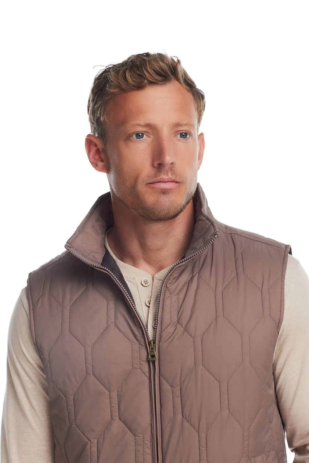Weatherproof Vintage Hex Quilted Light Weight Vest for Men in Mountain Trail | F2470405GK-MOUNTAINTRAIL