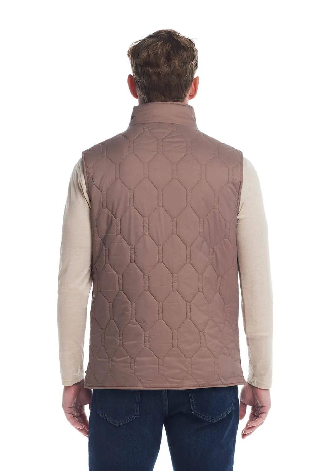 Weatherproof Vintage Hex Quilted Light Weight Vest for Men in Mountain Trail | F2470405GK-MOUNTAINTRAIL