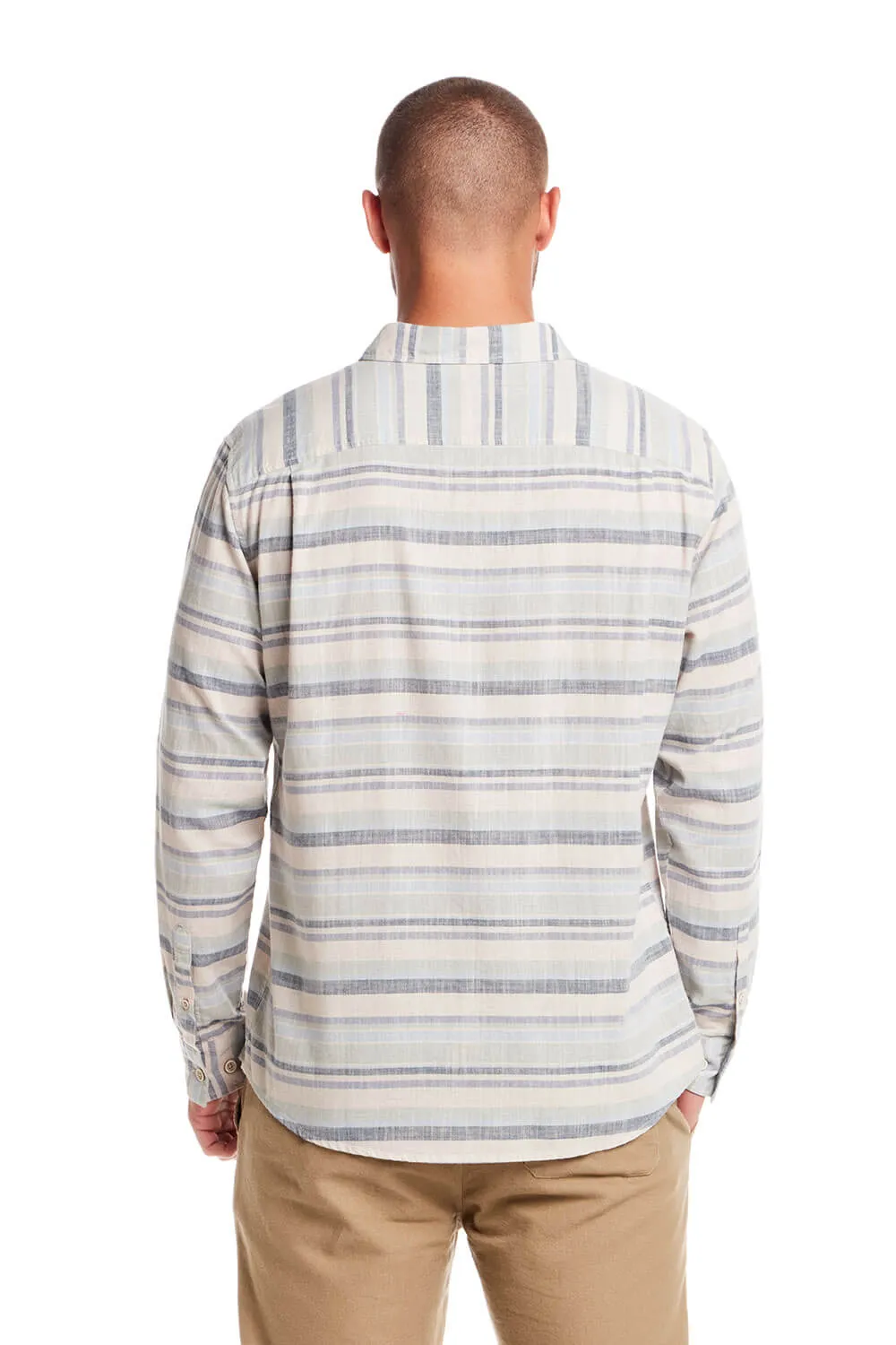 Weatherproof Vintage Stripe Button Up for Men in Dream Blue | S2585826GK-DREAM BLUE