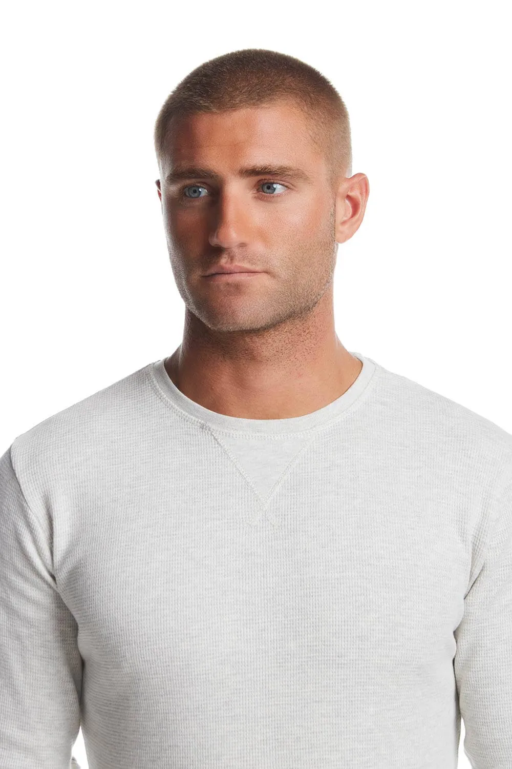 Weatherproof Vintage Waffle Crewneck Shirt for Men in Oatmeal | F2430246GK-OATML
