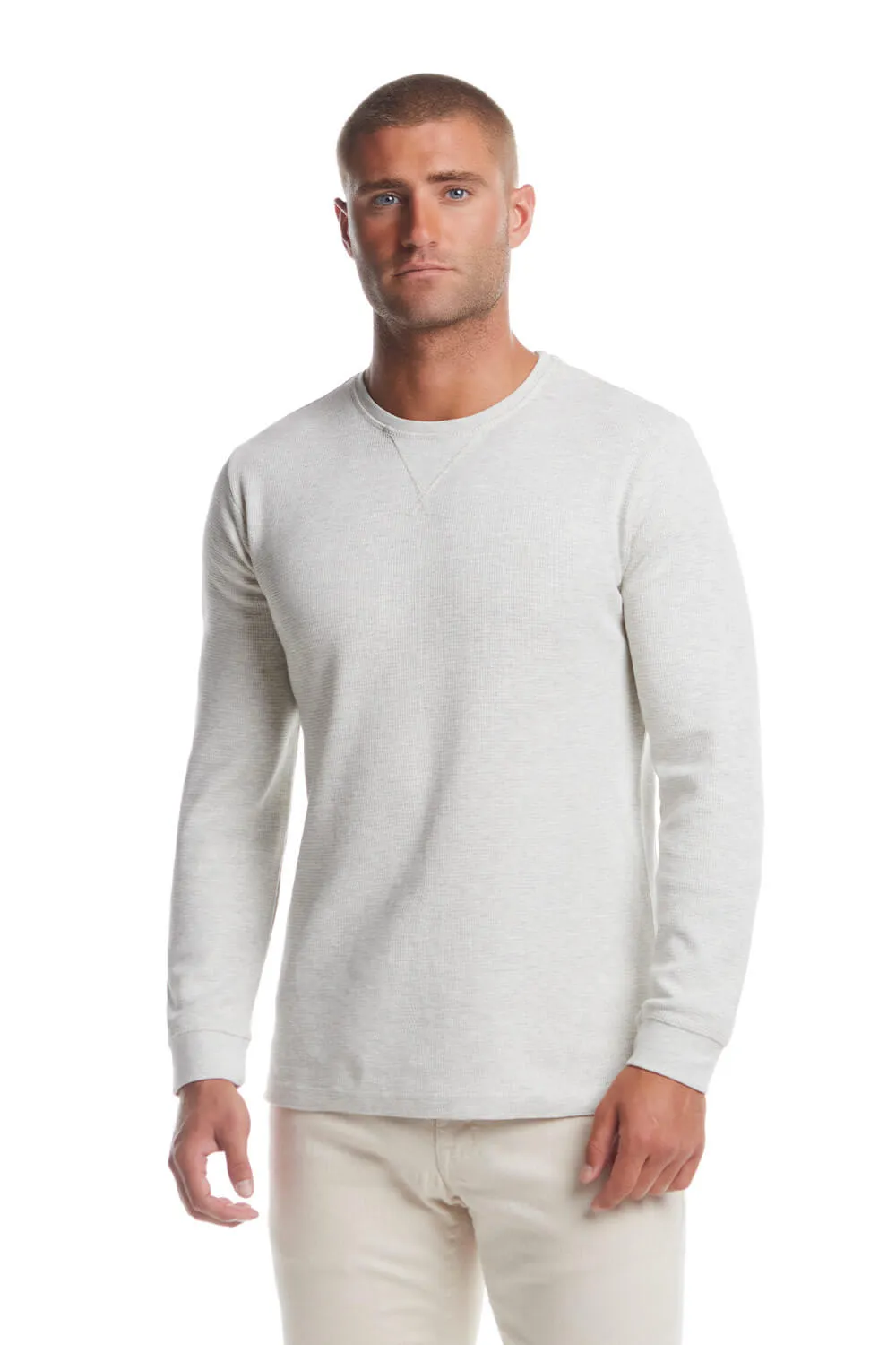 Weatherproof Vintage Waffle Crewneck Shirt for Men in Oatmeal | F2430246GK-OATML