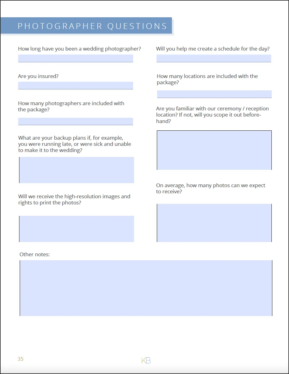 Wedding Planning Book & Checklist