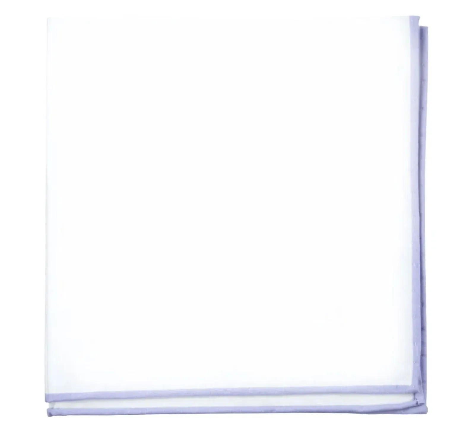 White Cotton With Border Pocket Square