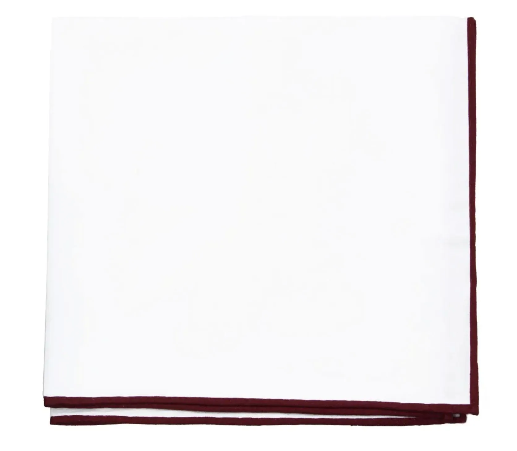 White Cotton With Border Pocket Square
