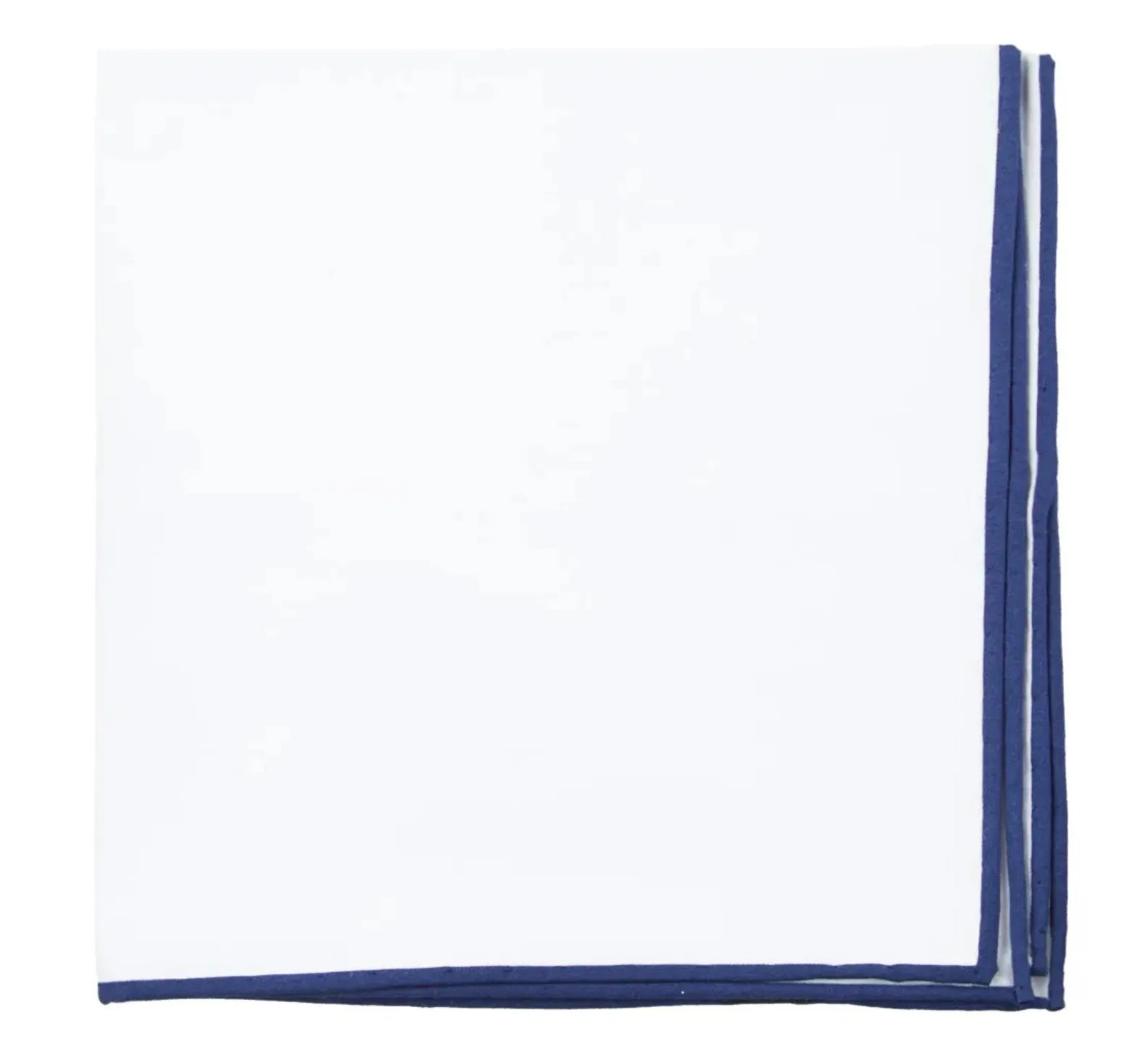 White Cotton With Border Pocket Square