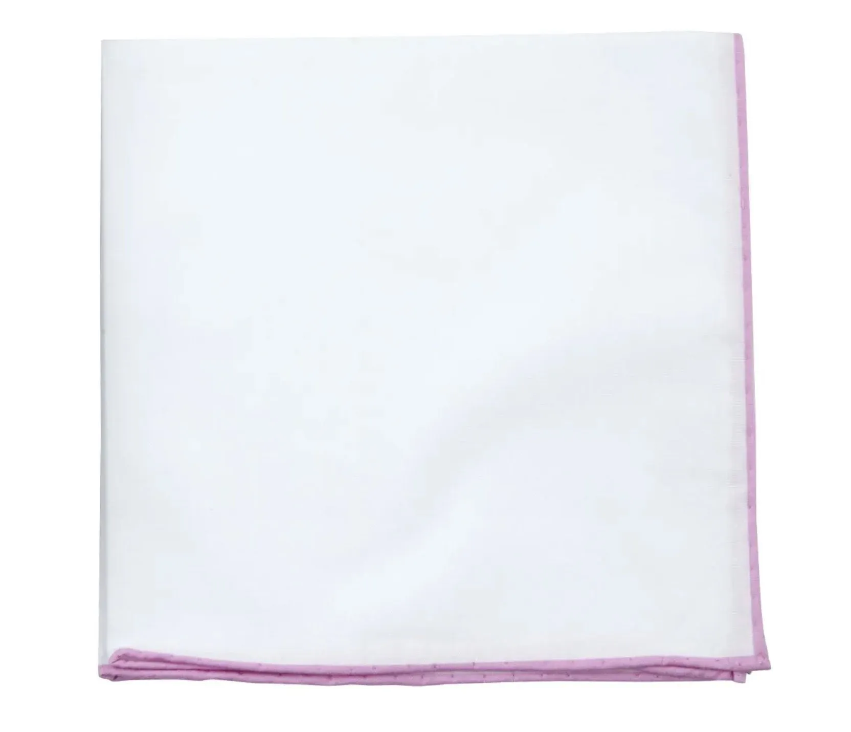 White Cotton With Border Pocket Square