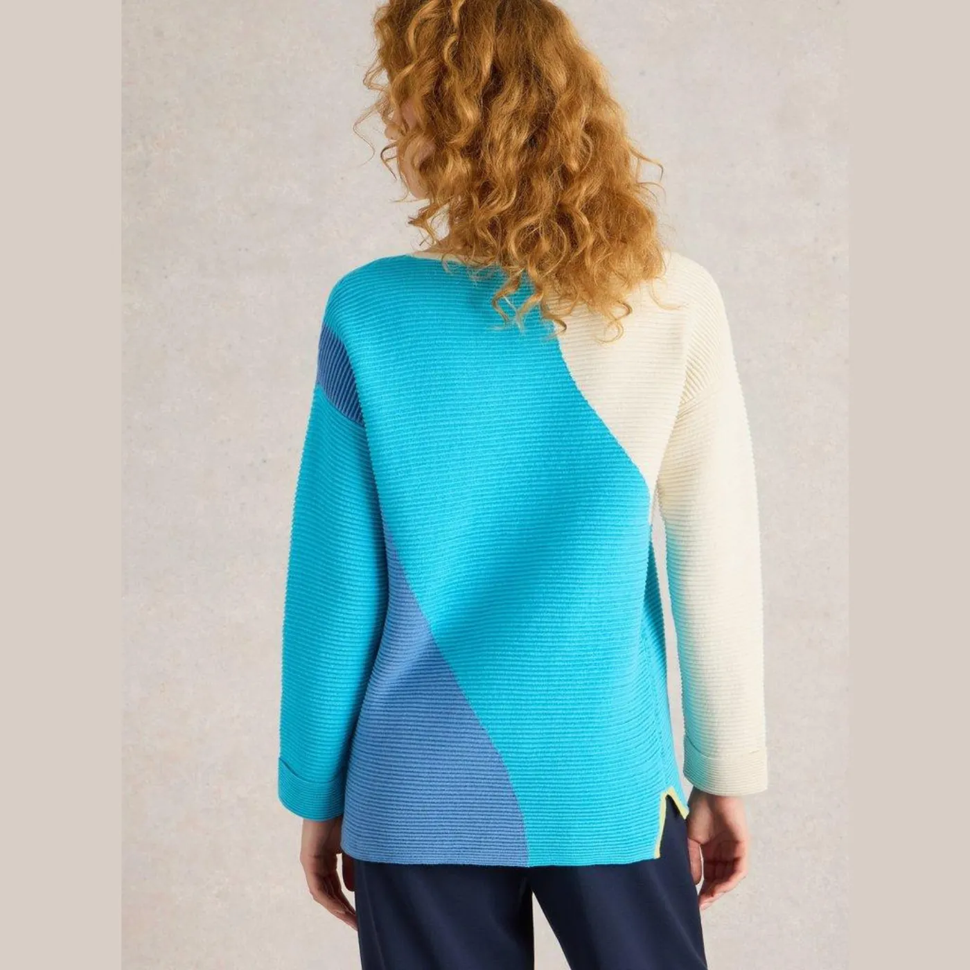 White Stuff Jana Bright Blue Abstract Jumper