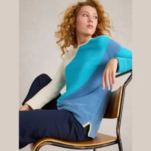 White Stuff Jana Bright Blue Abstract Jumper