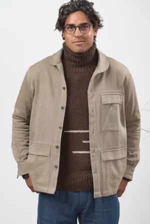 Yaatree Multi-Pocket Overshirt in Moss Twill