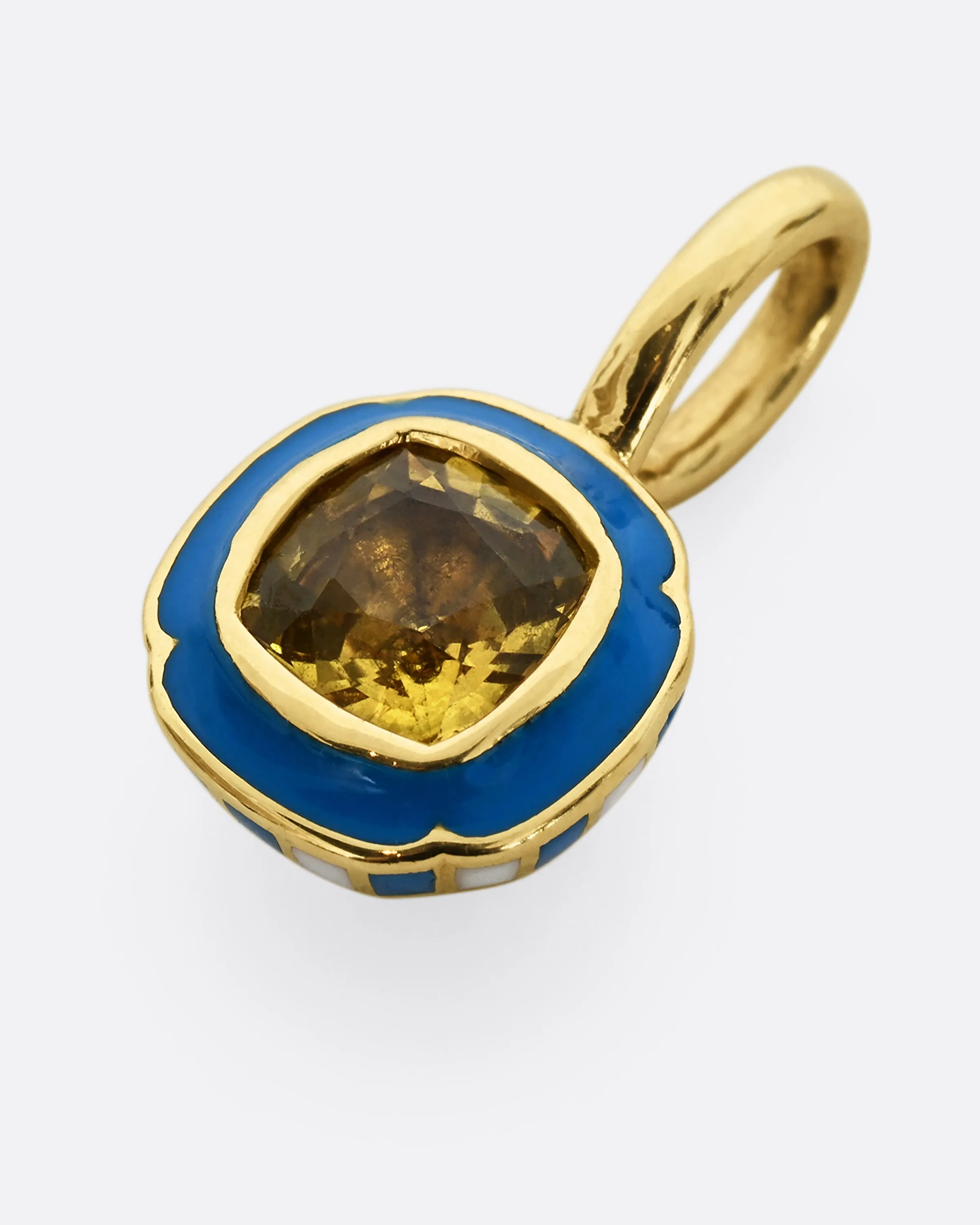 Yellow Sapphire Checkered Pendant