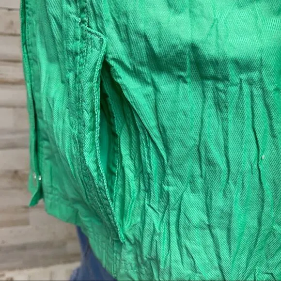 Zenergy by Chico’s Hayden Jacket Womens Size Chico's 2 or L Crinkle Green