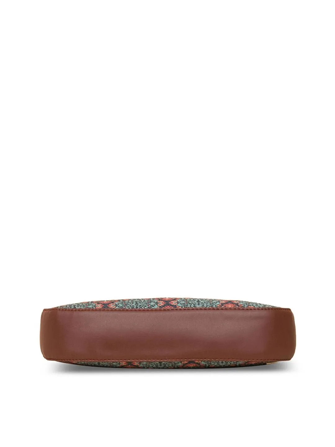 ZOUK Blue Printed Structured Baguette Sling Bag